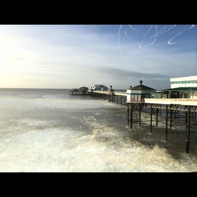 Pier with sea and seagulls by NightCap Team. Settings: Light Trails mode