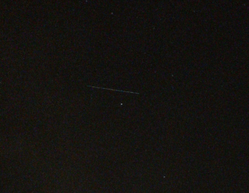 Photo showing the trail left by a satellite