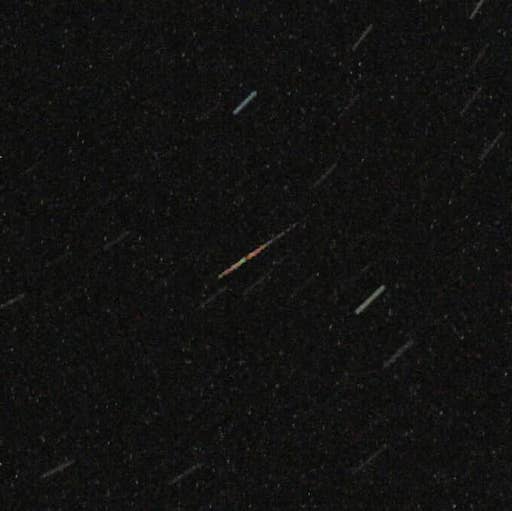 Photo showing a small meteor